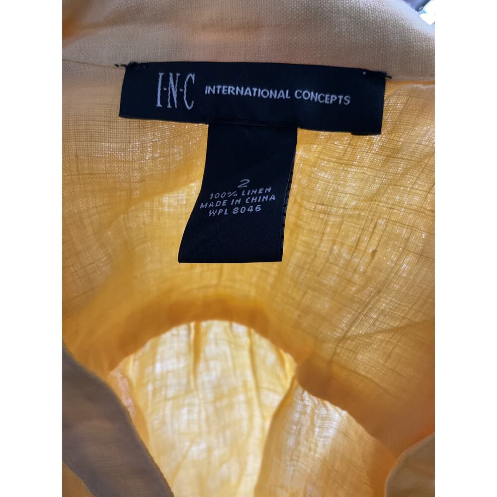 Inc Intl Concepts Yellow Button-Up Top - Size 2 - image 3